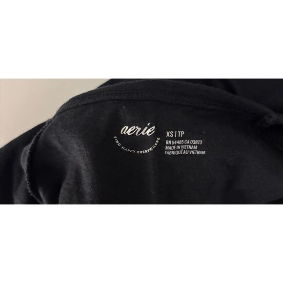 Aerie Black Puff Sleeve Crop Top | XS | 100% Cotton | NWT | Soft Grunge Aestheti - Picture 5 of 6